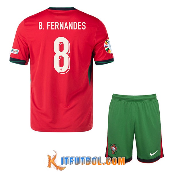 Camiseta Equipo Nacional Portugal (B. FERNANDES #8) Ninos 2024/2025 Primera