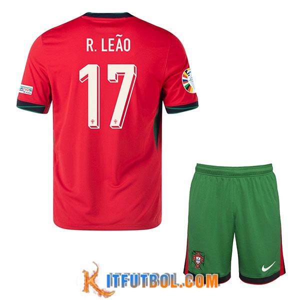 Camiseta Equipo Nacional Portugal (R. LEAO #17) Ninos 2024/2025 Primera
