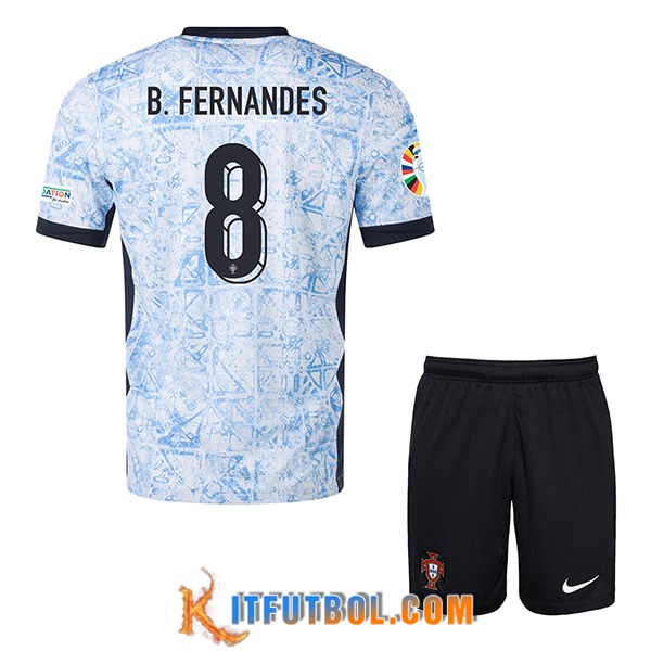 Camiseta Equipo Nacional Portugal (B. FERNANDES #8) Ninos 2024/2025 Segunda