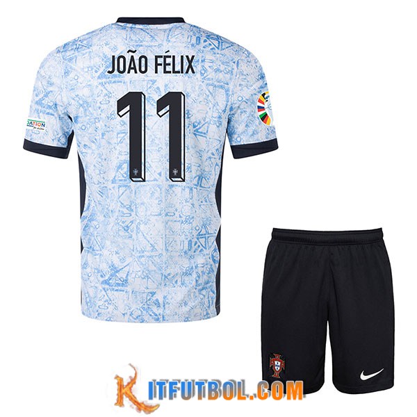 Camiseta Equipo Nacional Portugal (JOA0 FELIX #11) Ninos 2024/2025 Segunda