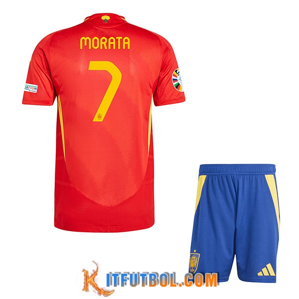 Camiseta Equipo Nacional España (MORATA #7) Ninos 2024/2025 Primera