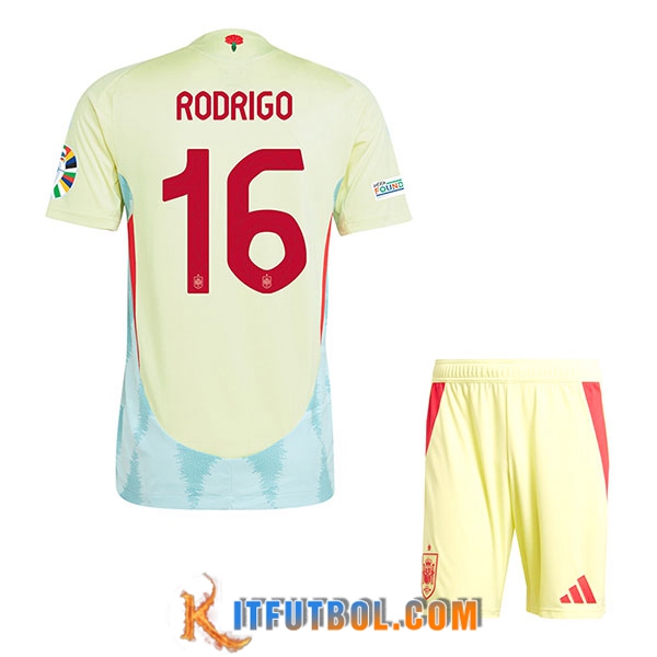 Camiseta Equipo Nacional España (RODRIGO #16) Ninos 2024/2025 Segunda