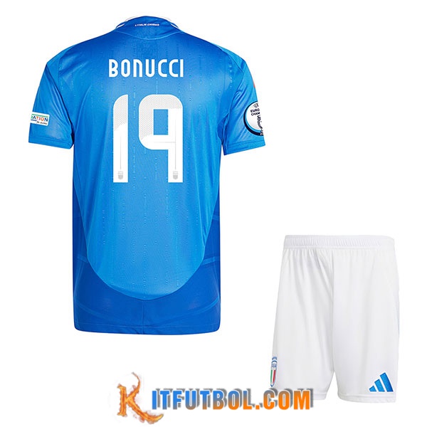 Camiseta Equipo Nacional Italia (BONUCCI #19) Ninos 2024/2025 Primera