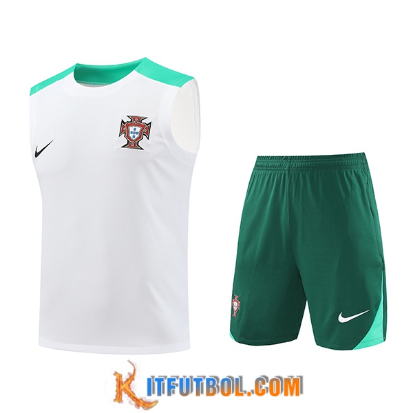 Camiseta Entrenamiento sin mangas Portugal Blanco/Verde 2024/2025