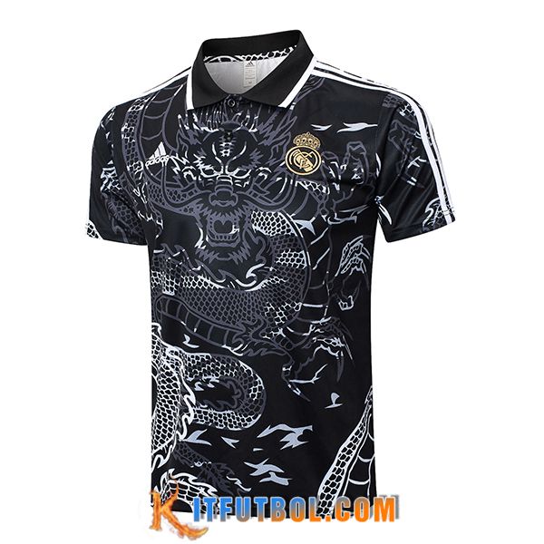 Camiseta Polo Real Madrid Negro/Blanco 2024/2025