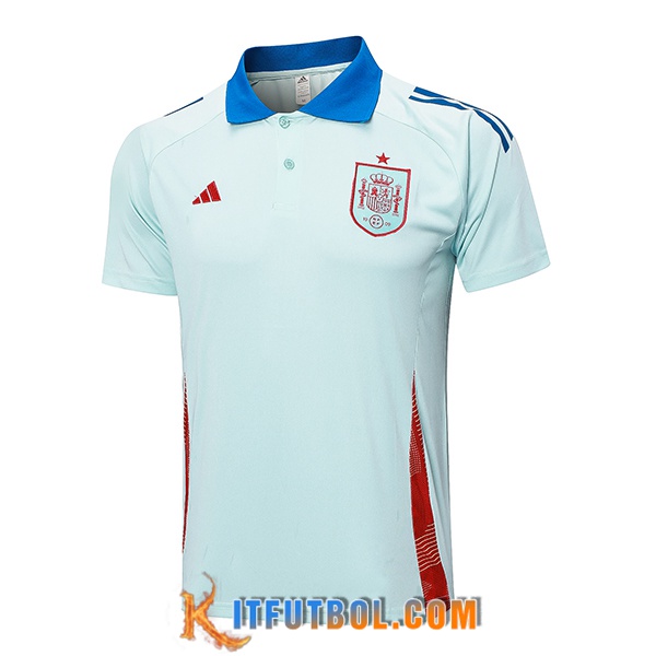 Camiseta Polo España Azul Claro 2024/2025