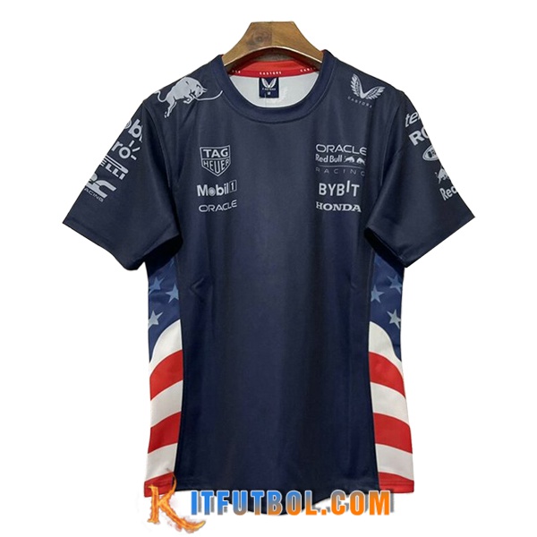 Camiseta de manga corta F1 RedBull Racing Team Azul/Blanco/Rojo 2024