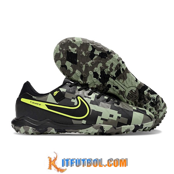 Nike Botas De Fútbol Tiempo Legend X Academy TF Negro/Gris/Verde