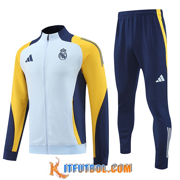 Chandal Equipos De Futbol Chaquetas Real Madrid Azul/Amarillo 2024/2025