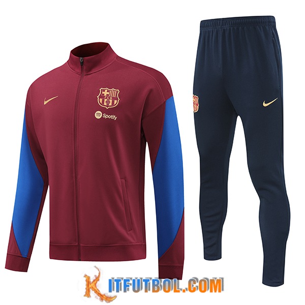Chandal Equipos De Futbol Chaquetas FC Barcelona Rojo/Azul 2024/2025 -03