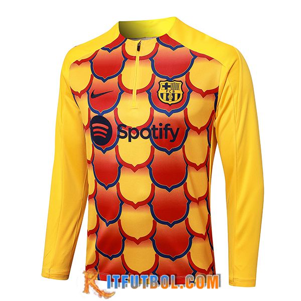 Sudadera De Entrenamiento FC Barcelona Amarillo/Rojo 2024/2025