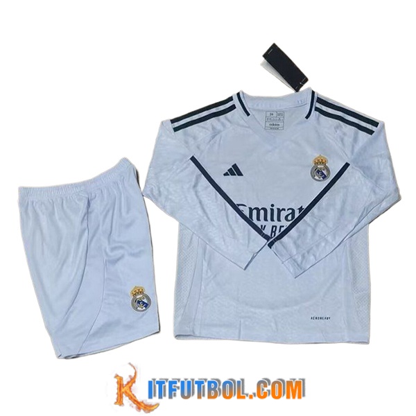 Camisetas De Futbol Real Madrid Ninos Primera Manga Largas 2024/2025