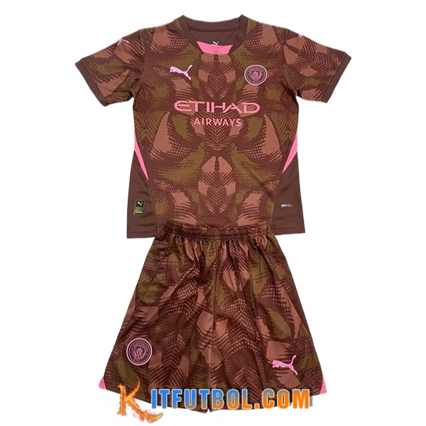 Camisetas De Futbol Manchester City Ninos Portero Marrón 2024/2025