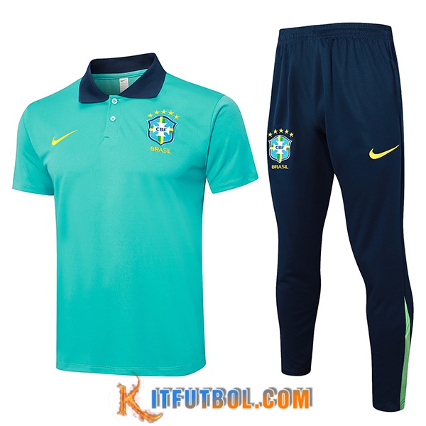 Camiseta Polo Brasil Verde/Azul 2024/2025