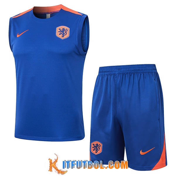Camiseta Entrenamiento sin mangas Países Bajos Azul/Naranja 2024/2025