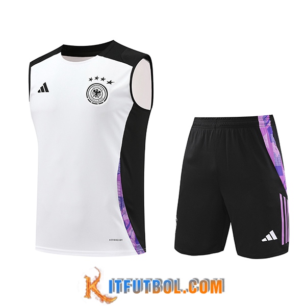 Camiseta Entrenamiento sin mangas Alemania Blanco/Negro/Violeta 2024/2025 -02