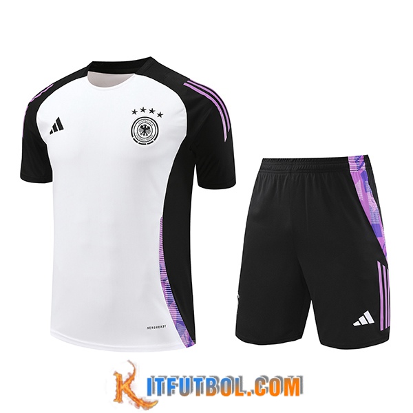 Camiseta Entrenamiento Alemania Blanco/Negro/Violeta 2024/2025 -02