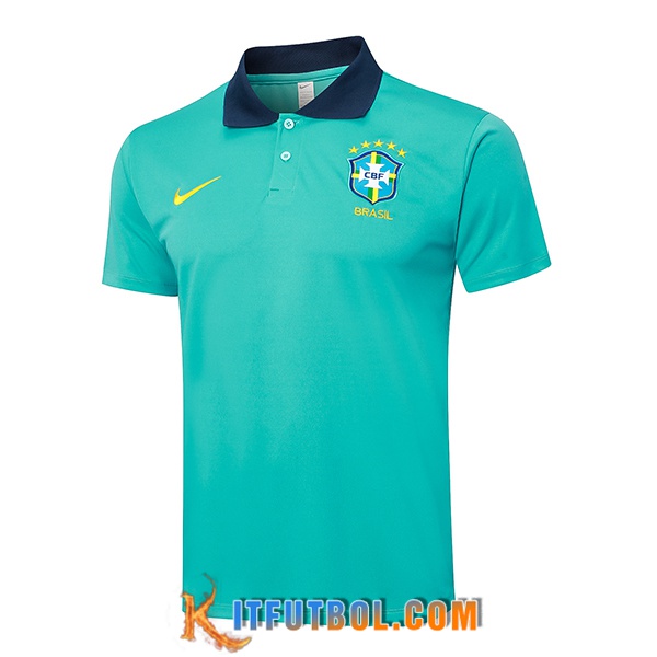Camiseta Polo Brasil Verde/Azul 2024/2025