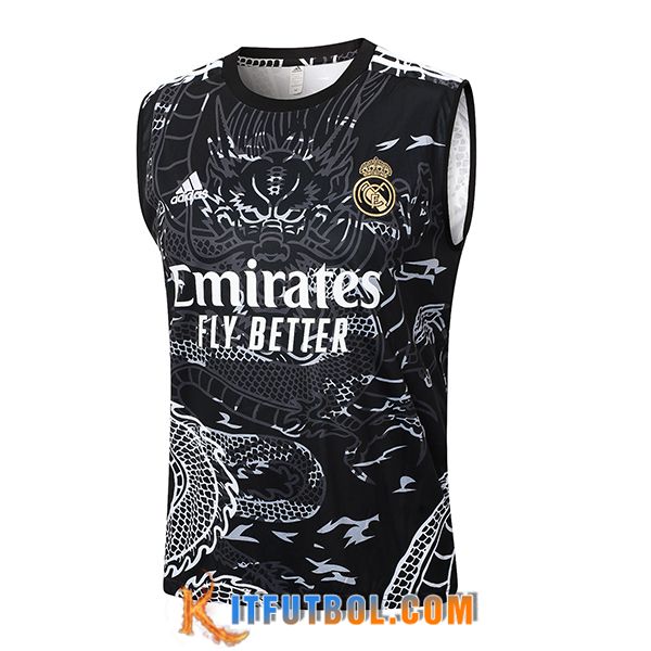 Chalecos De Futbol Real Madrid Negro/Blanco 2024/2025