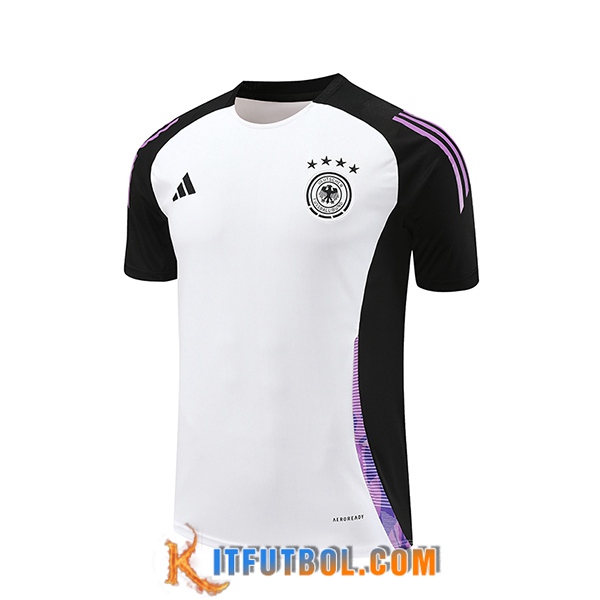 Camiseta Entrenamiento Alemania Blanco/Negro/Violeta 2024/2025
