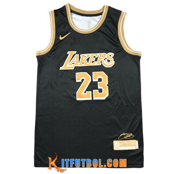 Camisetas NBA Los Angeles Lakers (JAMES #23) 2024/25 Negro/Amarillo