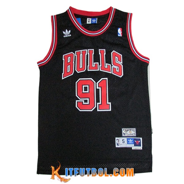 Camisetas NBA Chicago Bulls (RODMAN #91) 2024/25 Negro/Rojo