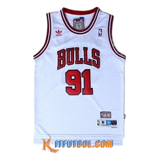 Camisetas NBA Chicago Bulls (RODMAN #91) 2024/25 Blanco/Rojo