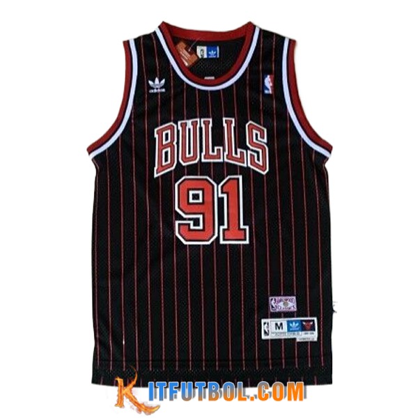 Camisetas NBA Chicago Bulls (RODMAN #91) 2024/25 Negro/Rojo -02