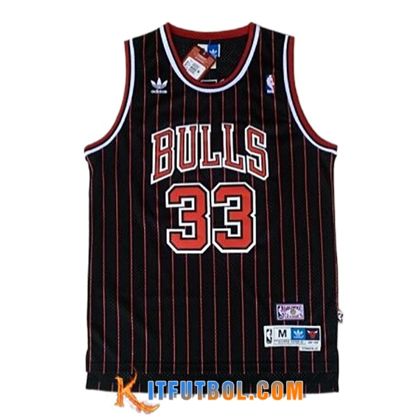 Camisetas NBA Chicago Bulls (PIPPEN #33) 2024/25 Negro/Rojo -02