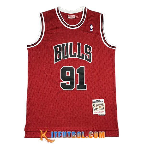 Camisetas NBA Chicago Bulls (RODMAN #91) 2024/25 Rojo -02