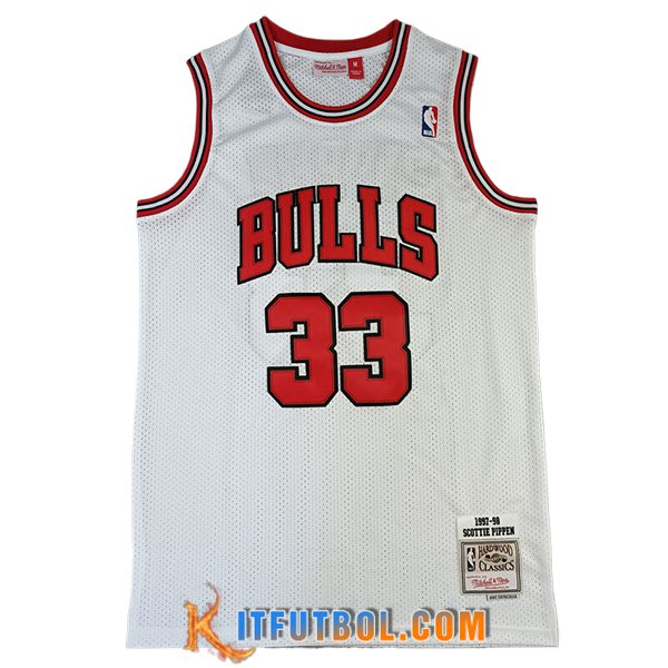 Camisetas NBA Chicago Bulls (PIPPEN #33) 2024/25 Blanco/Rojo -02