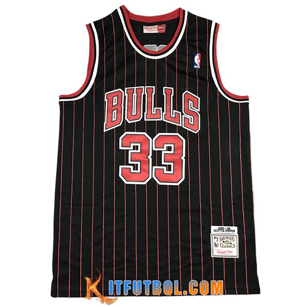 Camisetas NBA Chicago Bulls (PIPPEN #33) 2024/25 Negro/Rojo -04