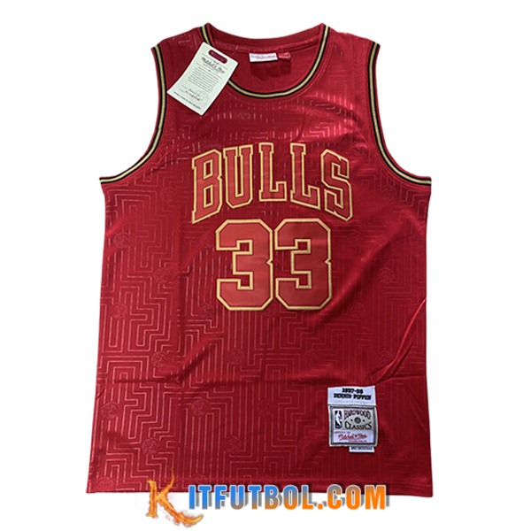 Camisetas NBA Chicago Bulls (PIPPEN #33) 2024/25 Rojo/Amarillo