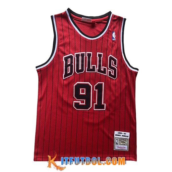 Camisetas NBA Chicago Bulls (RODMAN #91) 2024/25 Rojo -03