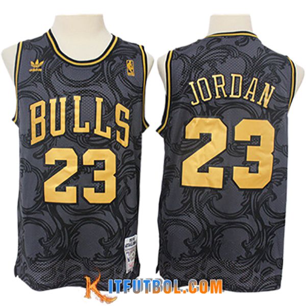 Camisetas NBA Chicago Bulls (JORDAN #23) 2024/25 Negro/Gris/Amarillo