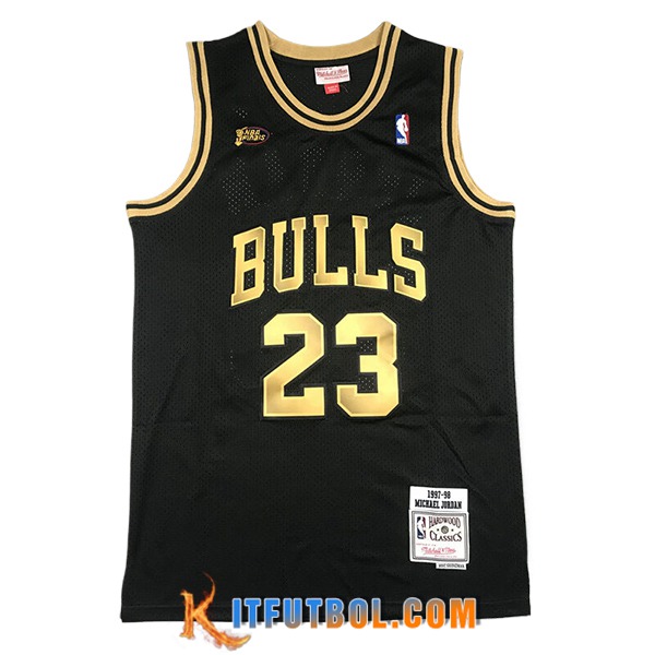 Camisetas NBA Chicago Bulls (JORDAN #23) 2024/25 Negro/Amarillo -02