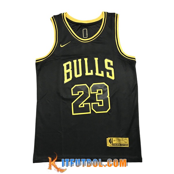 Camisetas NBA Chicago Bulls (JORDAN #23) 2024/25 Negro/Amarillo -03