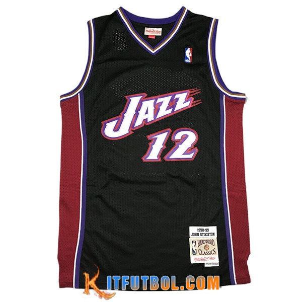 Camisetas NBA Utah Jazz (STOCKTON #12) 2024/25 Negro/Violeta