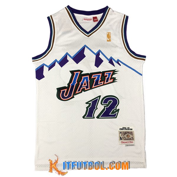 Camisetas NBA Utah Jazz (STOCKTON #12) 2024/25 Blanco -02