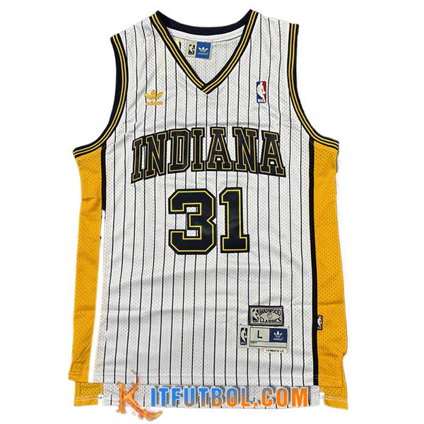 Camisetas NBA Indiana Pacers (MILLER #31) 2024/25 Blanco/Amarillo