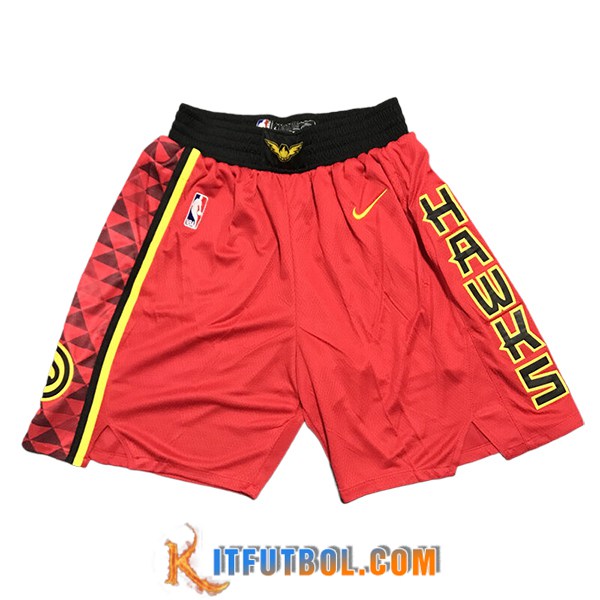 Cortos NBA Atlanta Hawks 2024/25 Rojo/Negro/Amarillo