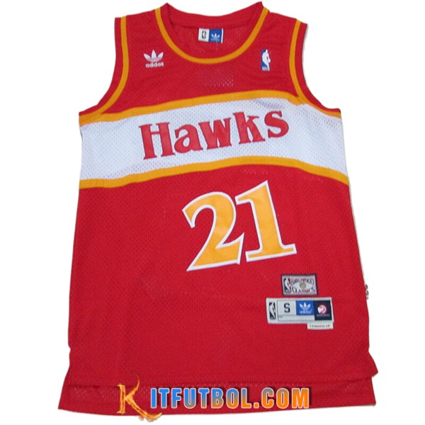 Camisetas NBA Atlanta Hawks (WILKINS #21) 2024/25 Rojo/Blanco/Amarillo