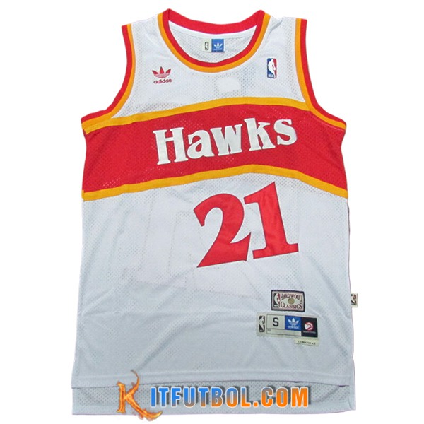 Camisetas NBA Atlanta Hawks (WILKINS #21) 2024/25 Blanco/Rojo