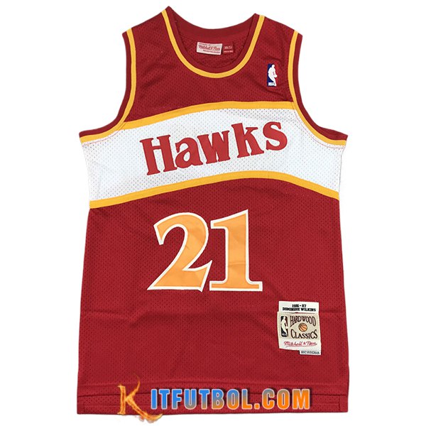 Camisetas NBA Atlanta Hawks (WILKINS #21) 2024/25 Rojo/Blanco/Amarillo -02