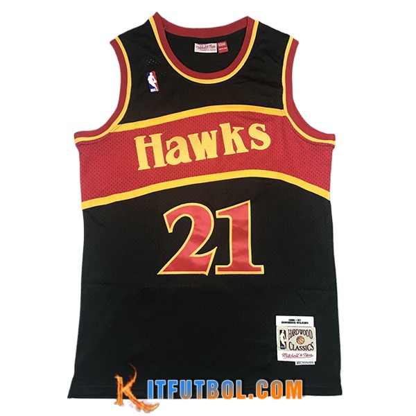 Camisetas NBA Atlanta Hawks (WILKINS #21) 2024/25 Negro/Rojo