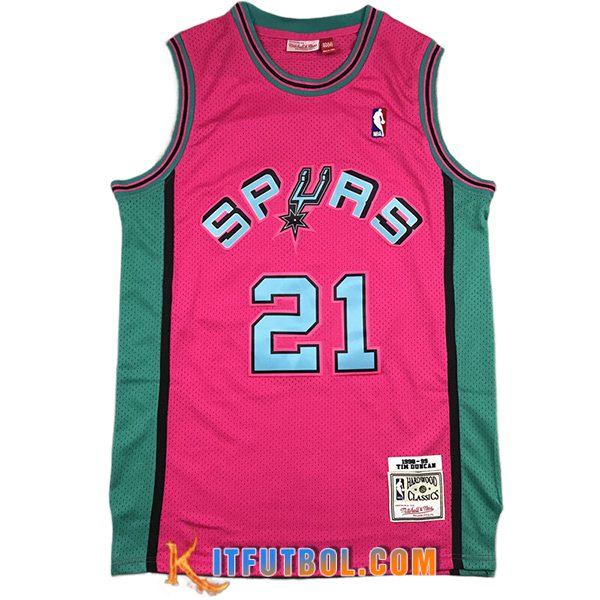 Camisetas NBA San Antonio Spurs (DUNCAN #21) 2024/25 Rosa/Verde