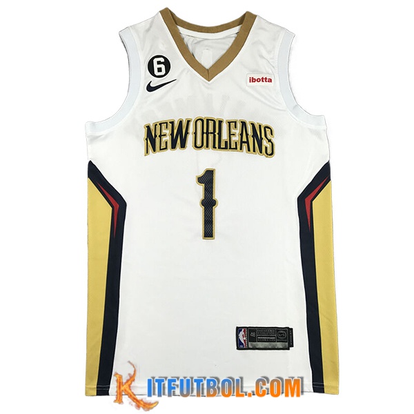 Camisetas NBA San New Orleans Pelicans (WILLIAMSON #1) 2024/25 Blanco/Amarillo