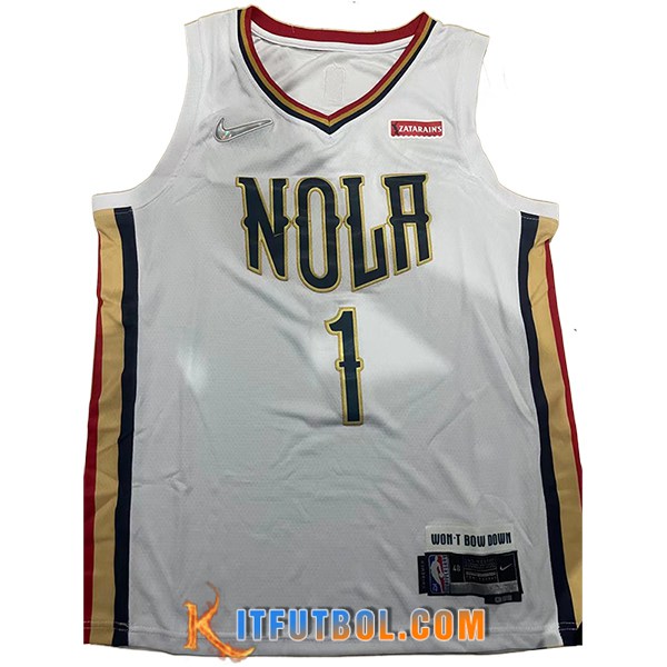 Camisetas NBA San New Orleans Pelicans (WILLIAMSON #1) 2024/25 Azul/Amarillo -02