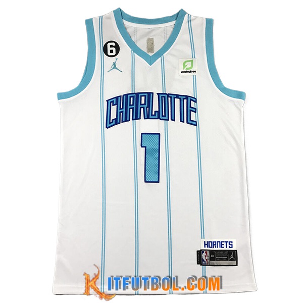 Camisetas NBA Charlotte Hornets (BALL #1) 2024/25 Blanco/Azul