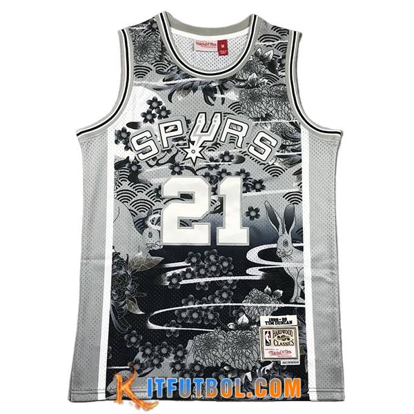 Camisetas NBA San Antonio Spurs (DUNCAN #21) 2024/25 Gris/Negro